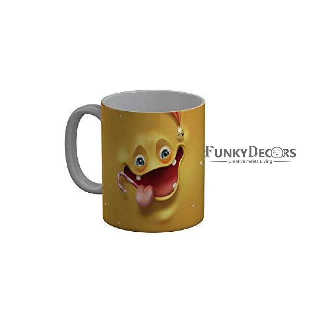 Funkydecors 3D Face Cartoon Ceramic Mug 350 Ml Multicolor Mugs