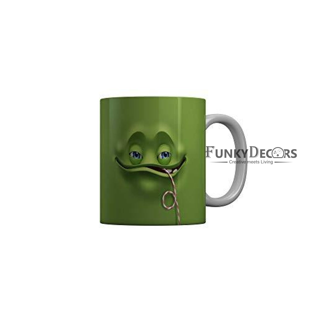 Funkydecors 3D Face Ceramic Mug 350 Ml Multicolor Mugs