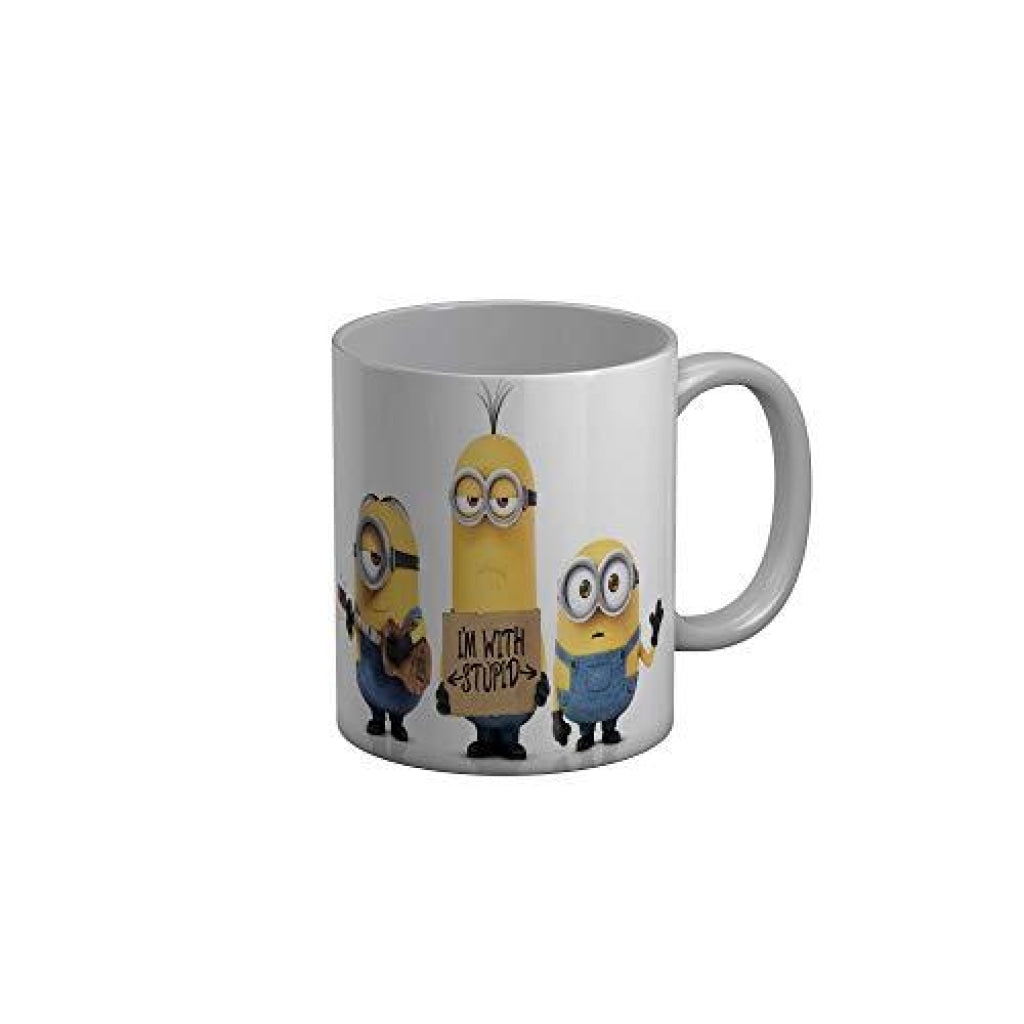 Funkydecors 3D Minion Cartoon Ceramic Mug 350 Ml Multicolor Mugs