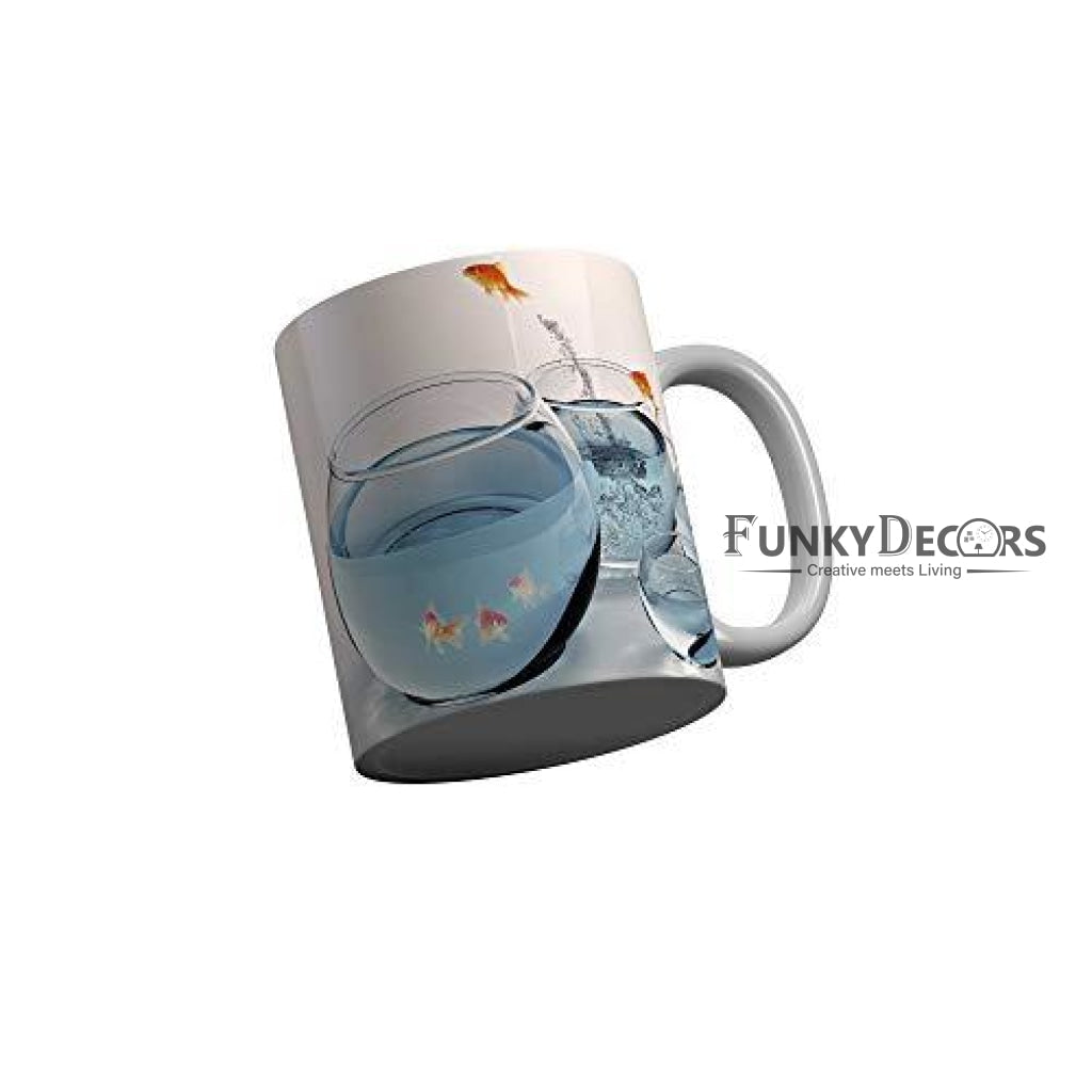 Funkydecors 3D Pattern Ceramic Mug 350 Ml Multicolor Mugs