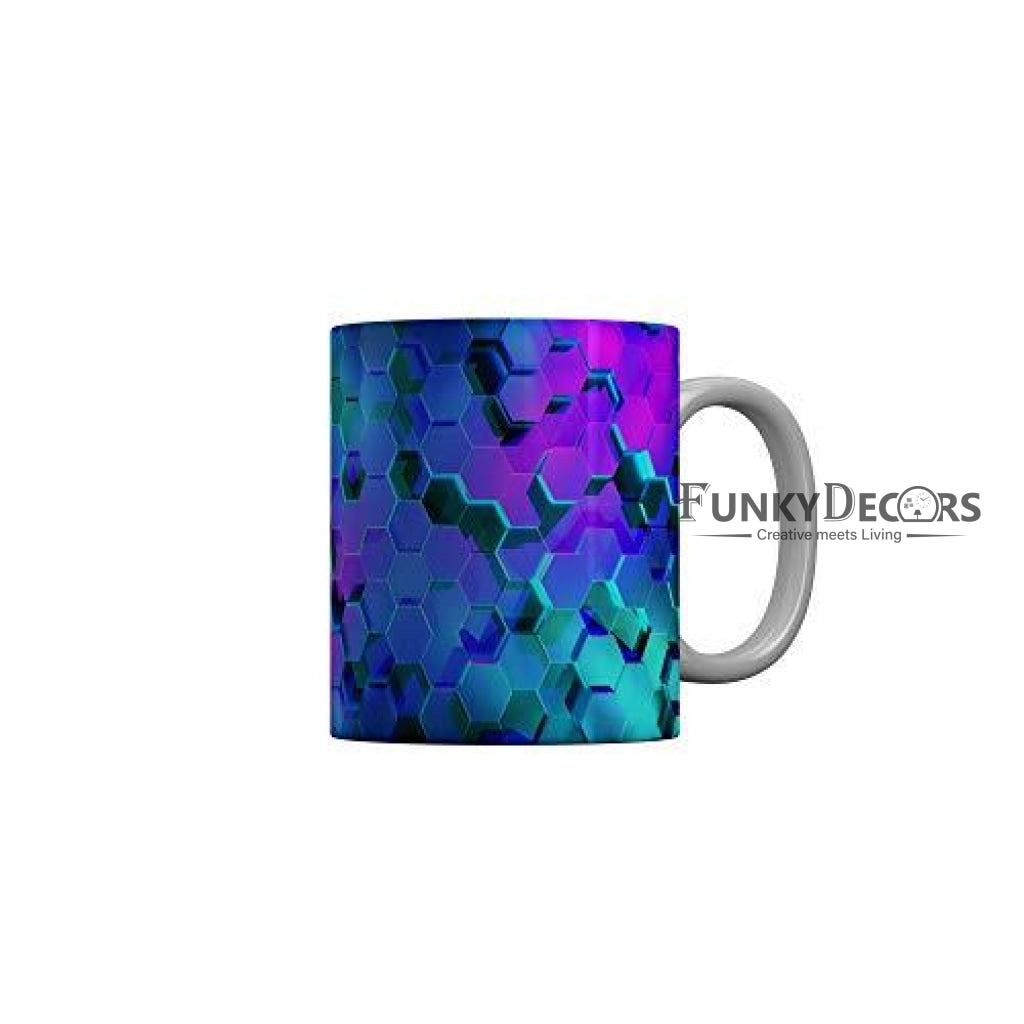 Funkydecors 3D Pattern Ceramic Mug 350 Ml Multicolor Mugs