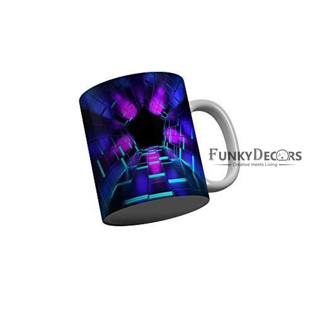 Funkydecors 3D Pattern Ceramic Mug 350 Ml Multicolor Mugs