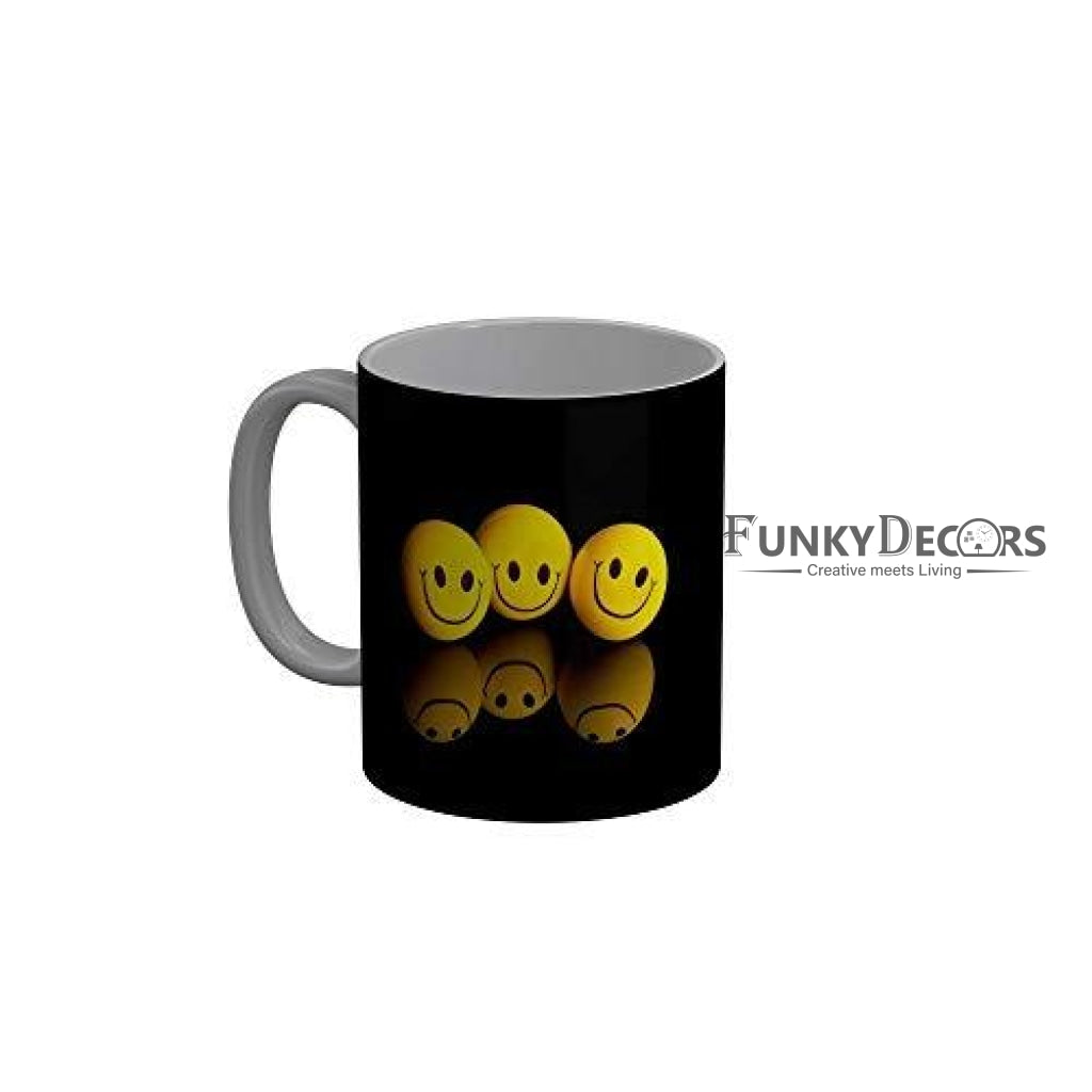 Funkydecors 3D Smiley Face Ceramic Mug 350 Ml Multicolor Mugs