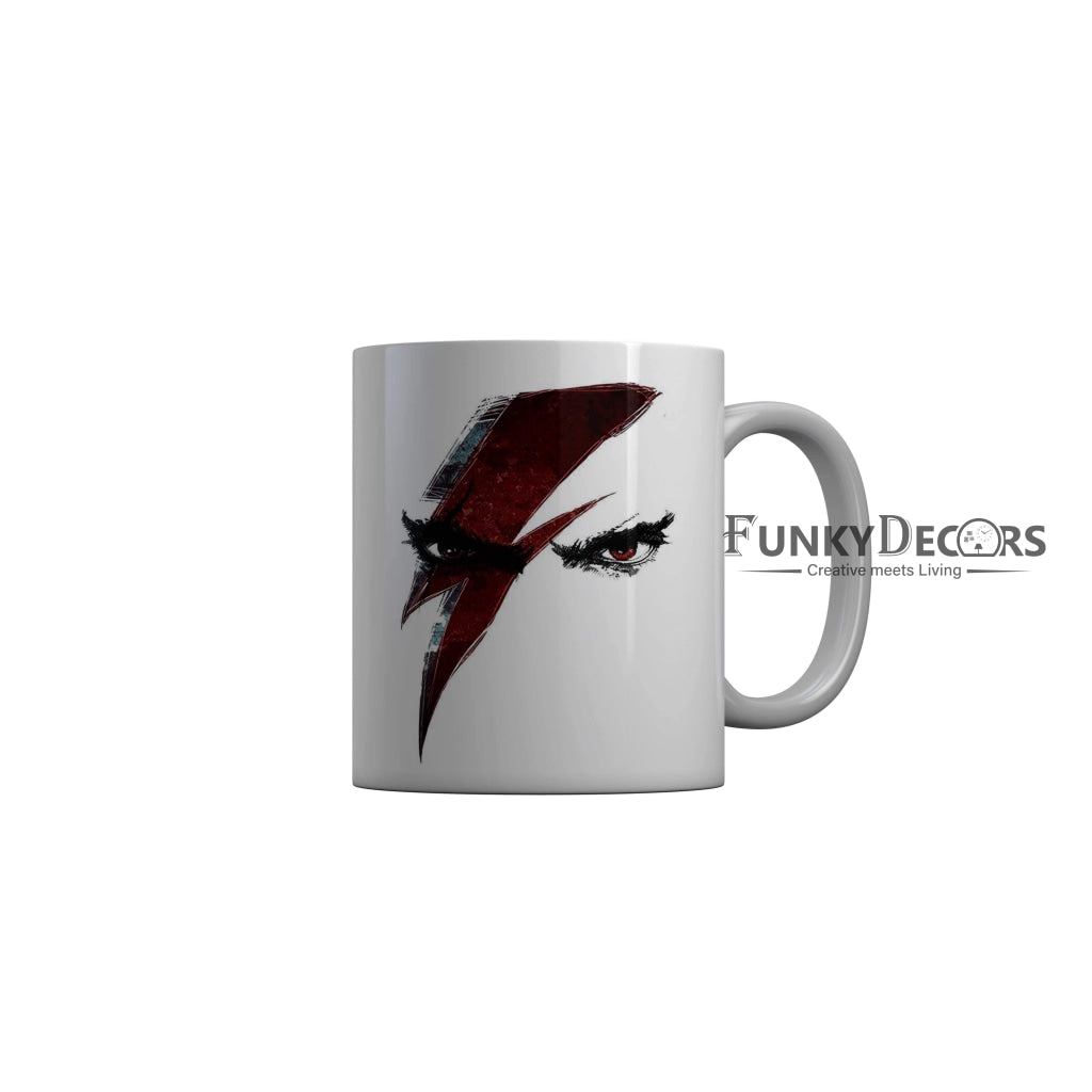 FunkyDecors Angry Eyes White Ceramic Coffee Mug, 350 ml Mug FunkyDecors
