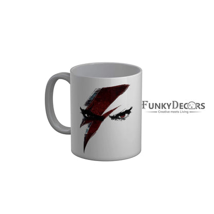 FunkyDecors Angry Eyes White Ceramic Coffee Mug, 350 ml Mug FunkyDecors