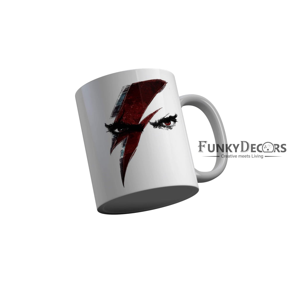 FunkyDecors Angry Eyes White Ceramic Coffee Mug, 350 ml Mug FunkyDecors