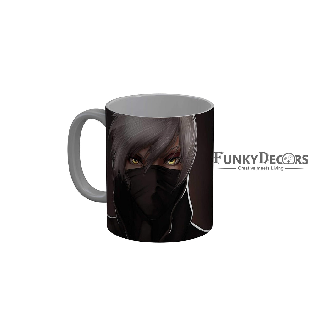 Funkydecors Anime Girl Gothic Cat Ceramic Mug 350 Ml Multicolor Mugs