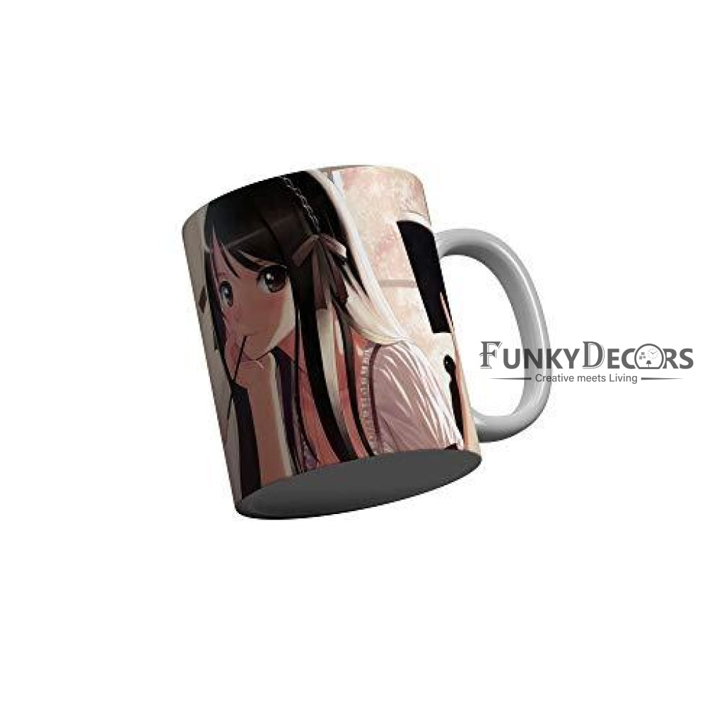 Funkydecors Anime Girl Gothic Cat Ceramic Mug 350 Ml Multicolor Mugs