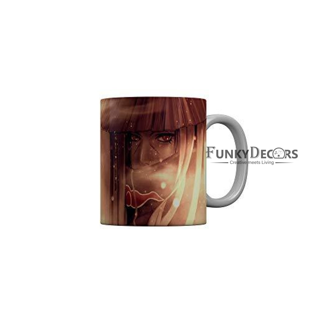 Funkydecors Anime Girl Gothic Cat Ceramic Mug 350 Ml Multicolor Mugs