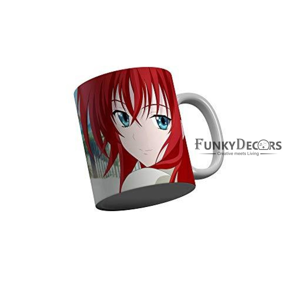 Funkydecors Anime Girl Gothic Cat Ceramic Mug 350 Ml Multicolor Mugs