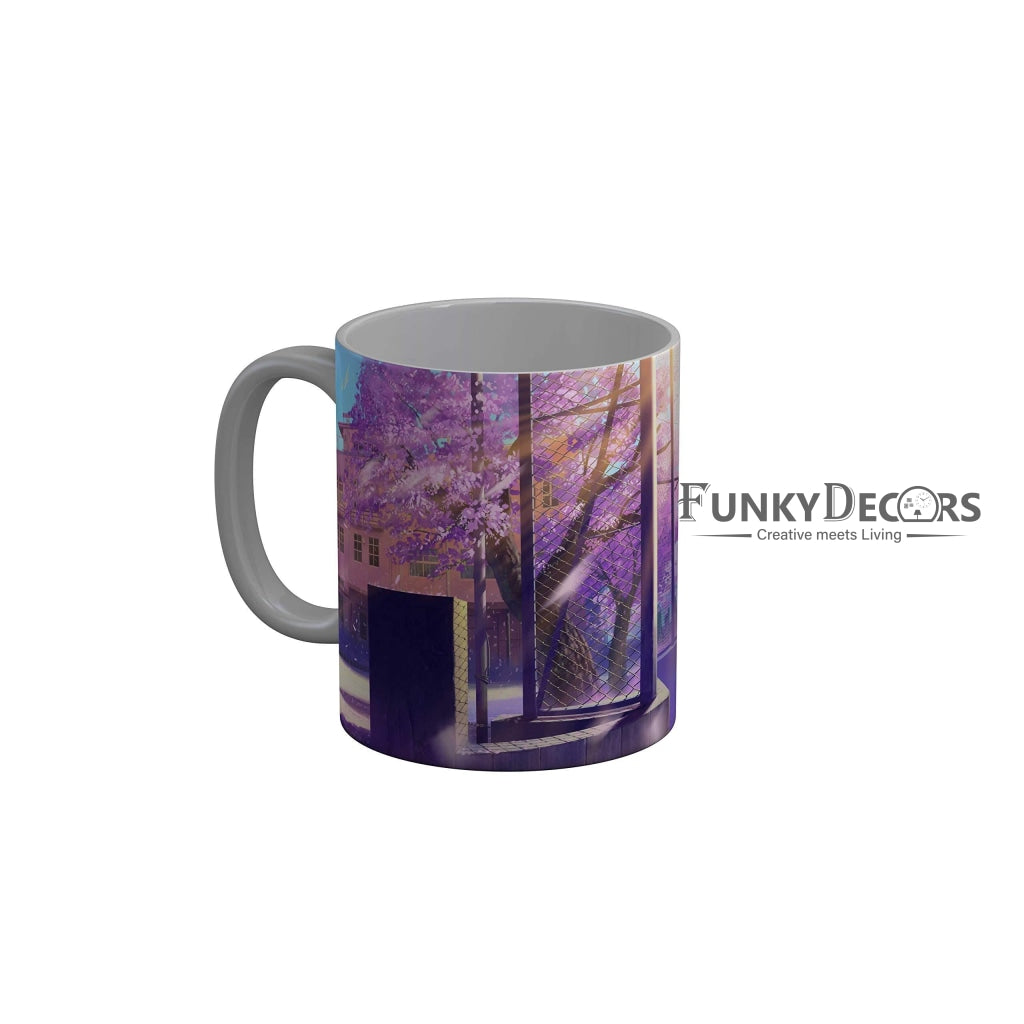 Funkydecors Anime Girl Gothic Cat Ceramic Mug 350 Ml Multicolor Mugs