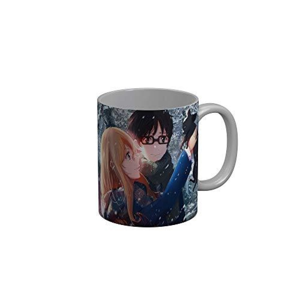 Funkydecors Anime Girl Gothic Cat Ceramic Mug 350 Ml Multicolor Mugs