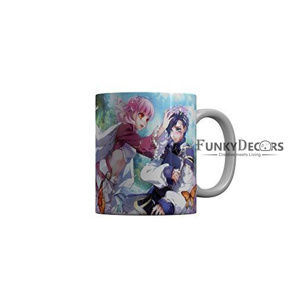 Funkydecors Anime Girl Gothic Cat Ceramic Mug 350 Ml Multicolor Mugs