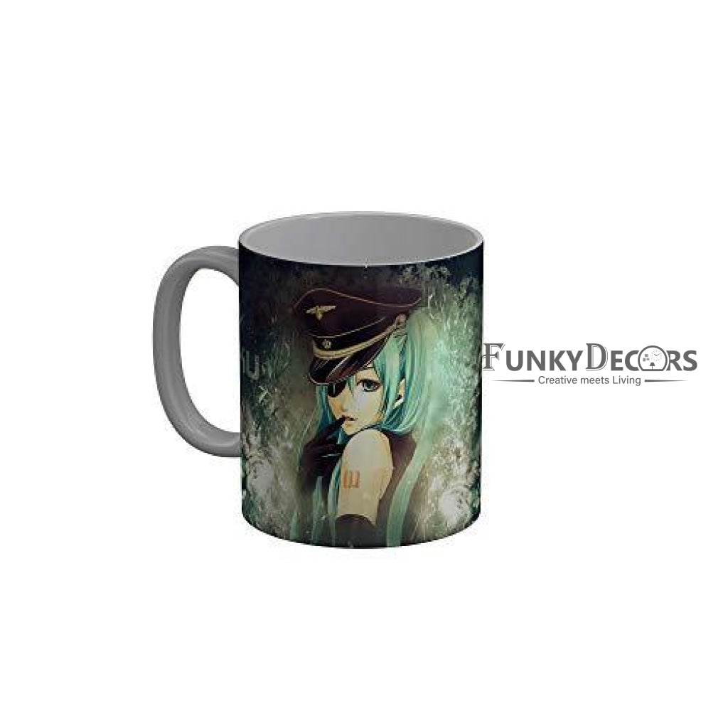 Funkydecors Anime Girl Gothic Cat Ceramic Mug 350 Ml Multicolor Mugs
