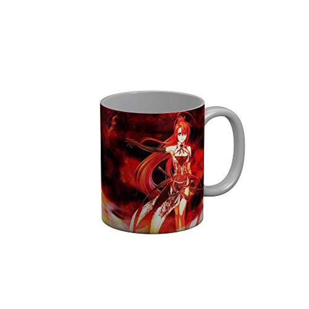 Funkydecors Anime Girl Gothic Cat Ceramic Mug 350 Ml Multicolor Mugs