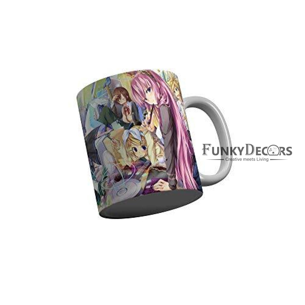 Funkydecors Anime Girl Gothic Cat Ceramic Mug 350 Ml Multicolor Mugs