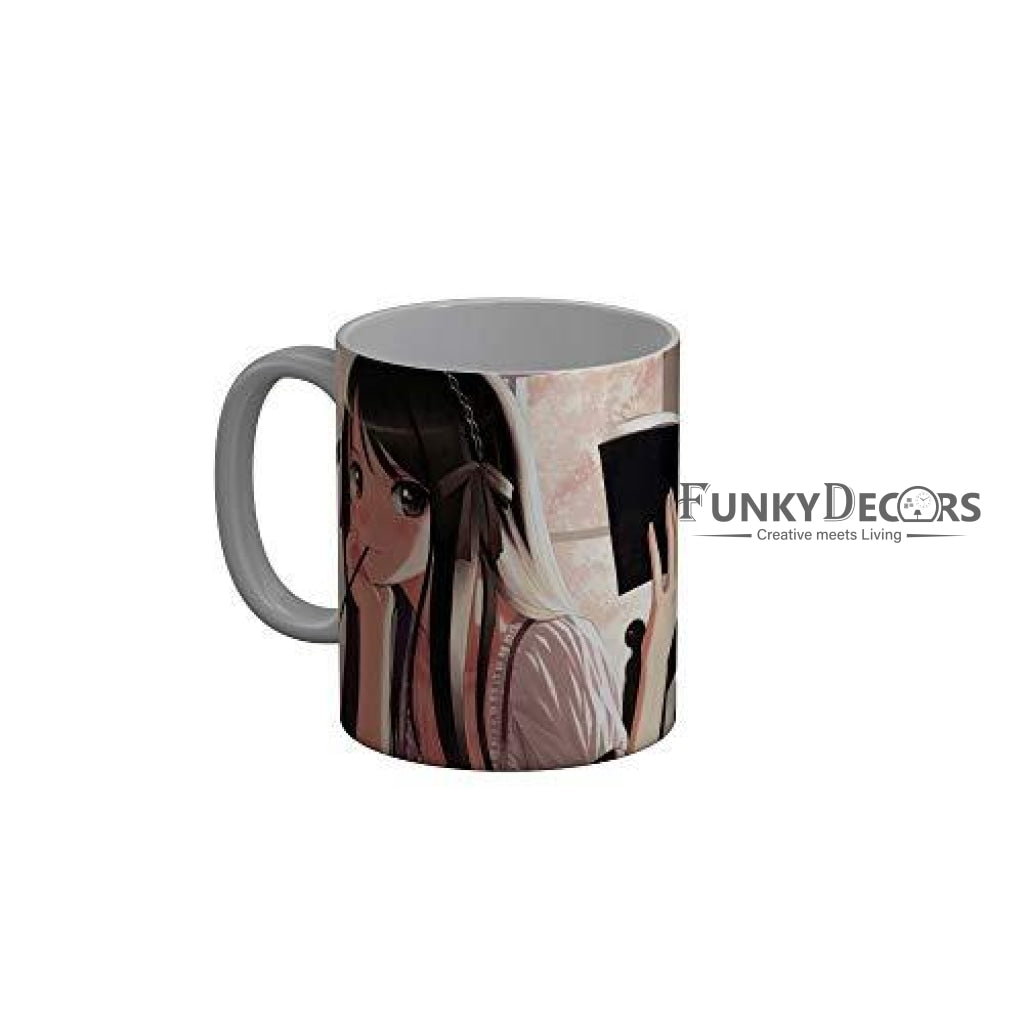 Funkydecors Anime Girl Gothic Cat Ceramic Mug 350 Ml Multicolor Mugs