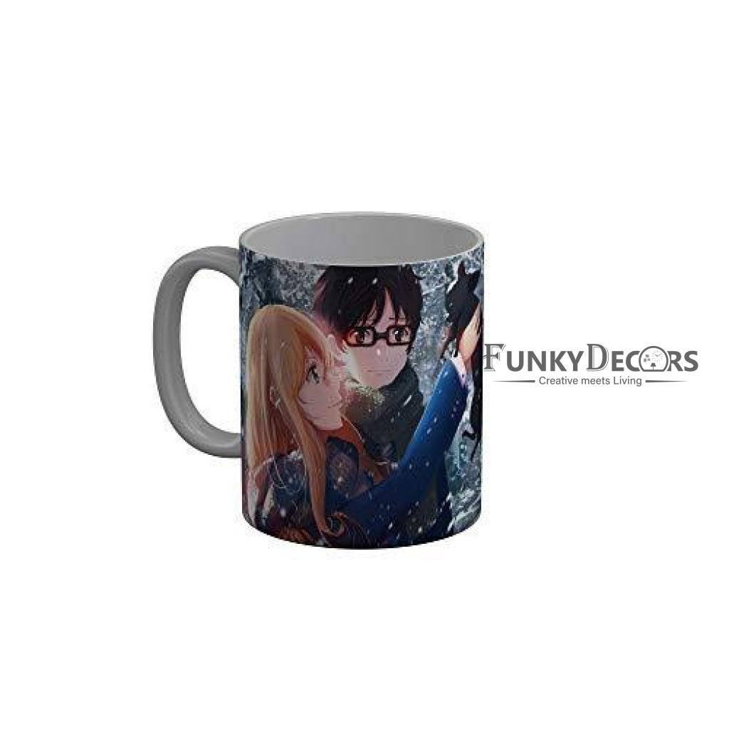 Funkydecors Anime Girl Gothic Cat Ceramic Mug 350 Ml Multicolor Mugs