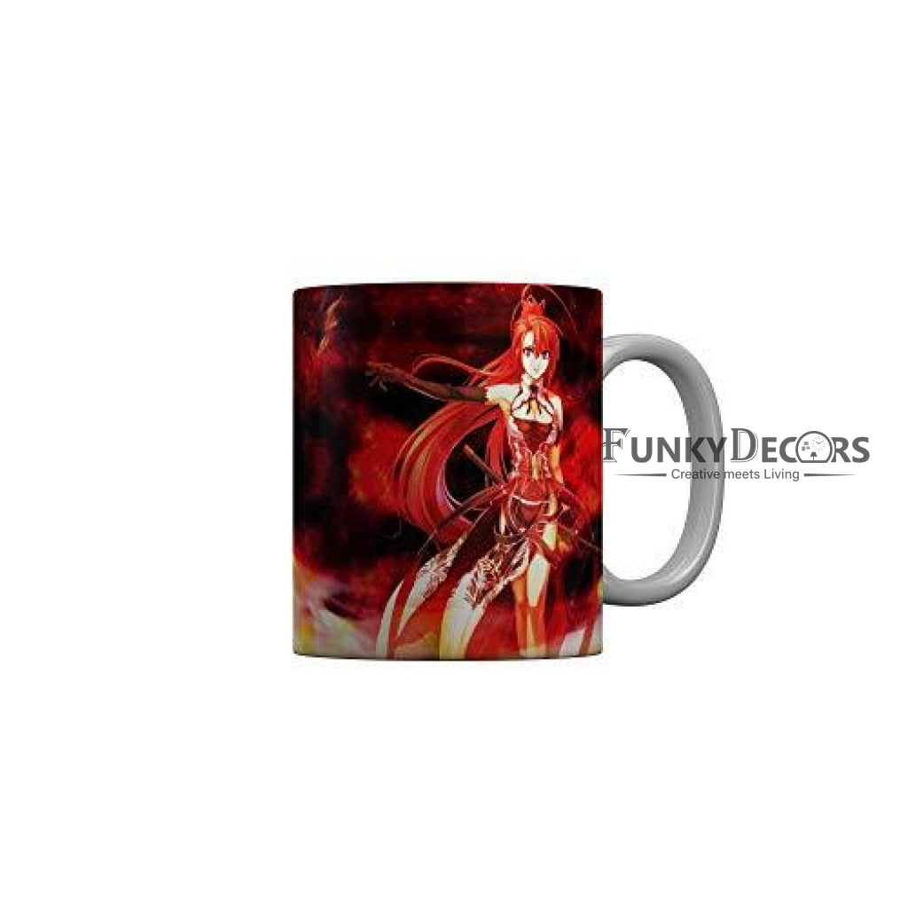 Funkydecors Anime Girl Gothic Cat Ceramic Mug 350 Ml Multicolor Mugs
