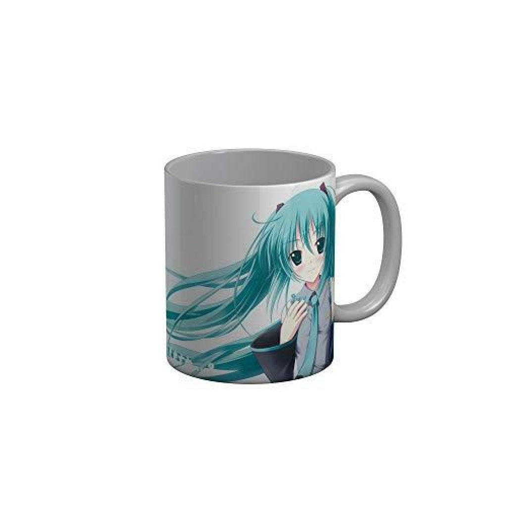 Funkydecors Anime Girl Gothic Cat Ceramic Mug 350 Ml Multicolor Mugs