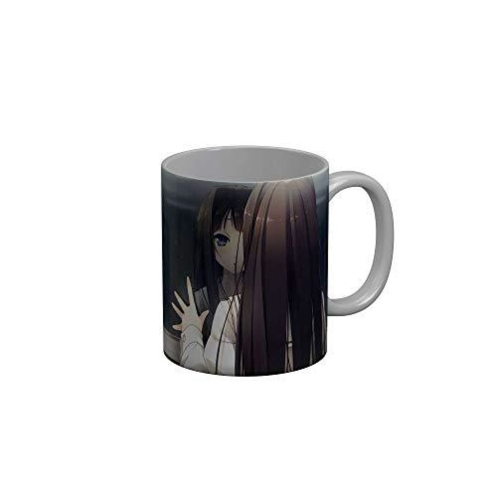 Funkydecors Anime Girl Gothic Cat Ceramic Mug 350 Ml Multicolor Mugs
