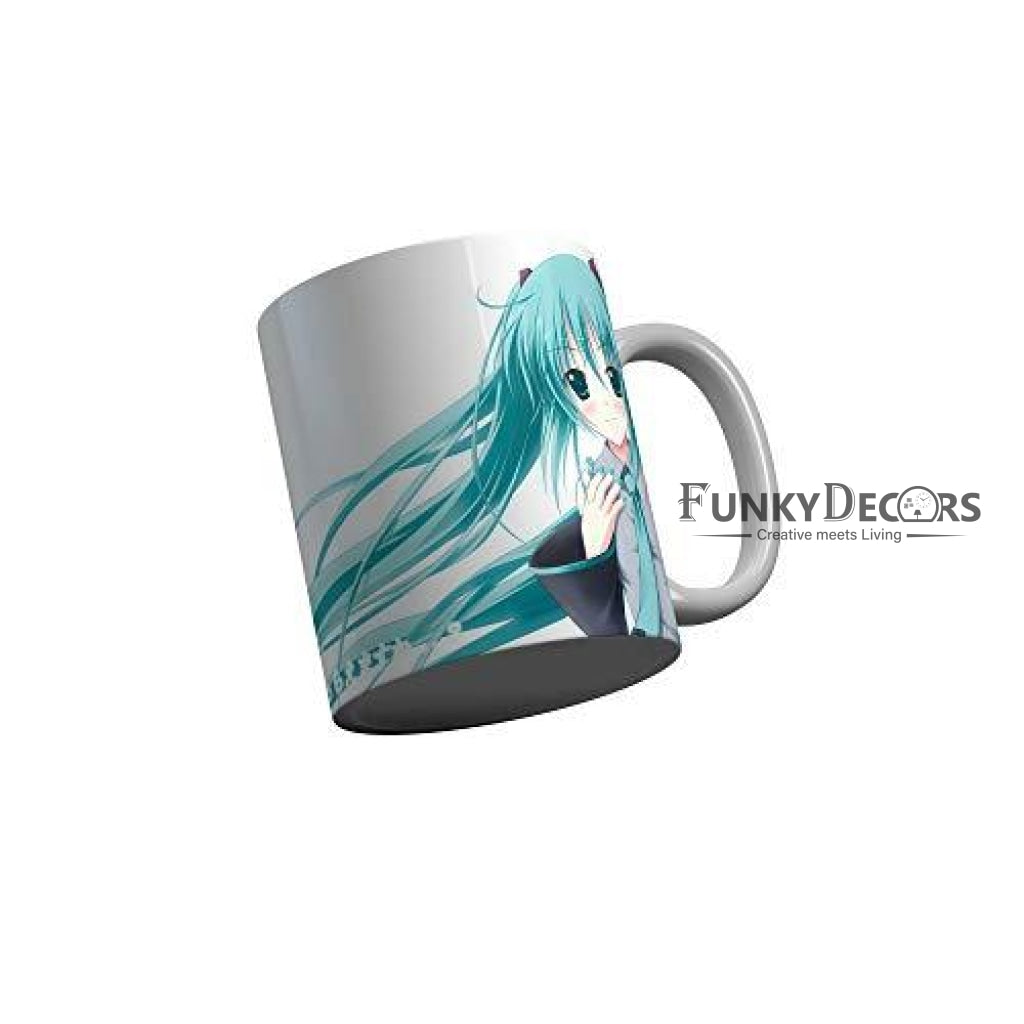 Funkydecors Anime Girl Gothic Cat Ceramic Mug 350 Ml Multicolor Mugs