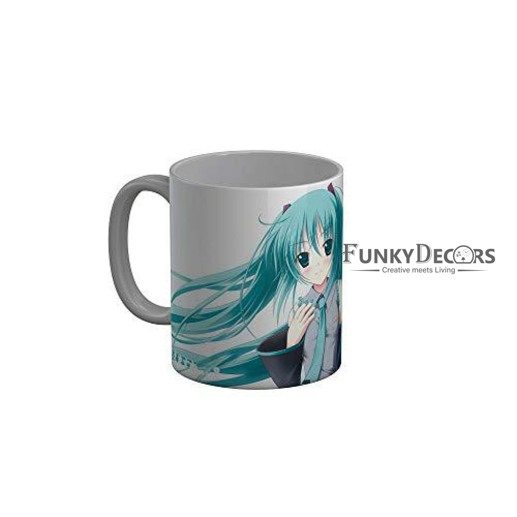 Funkydecors Anime Girl Gothic Cat Ceramic Mug 350 Ml Multicolor Mugs
