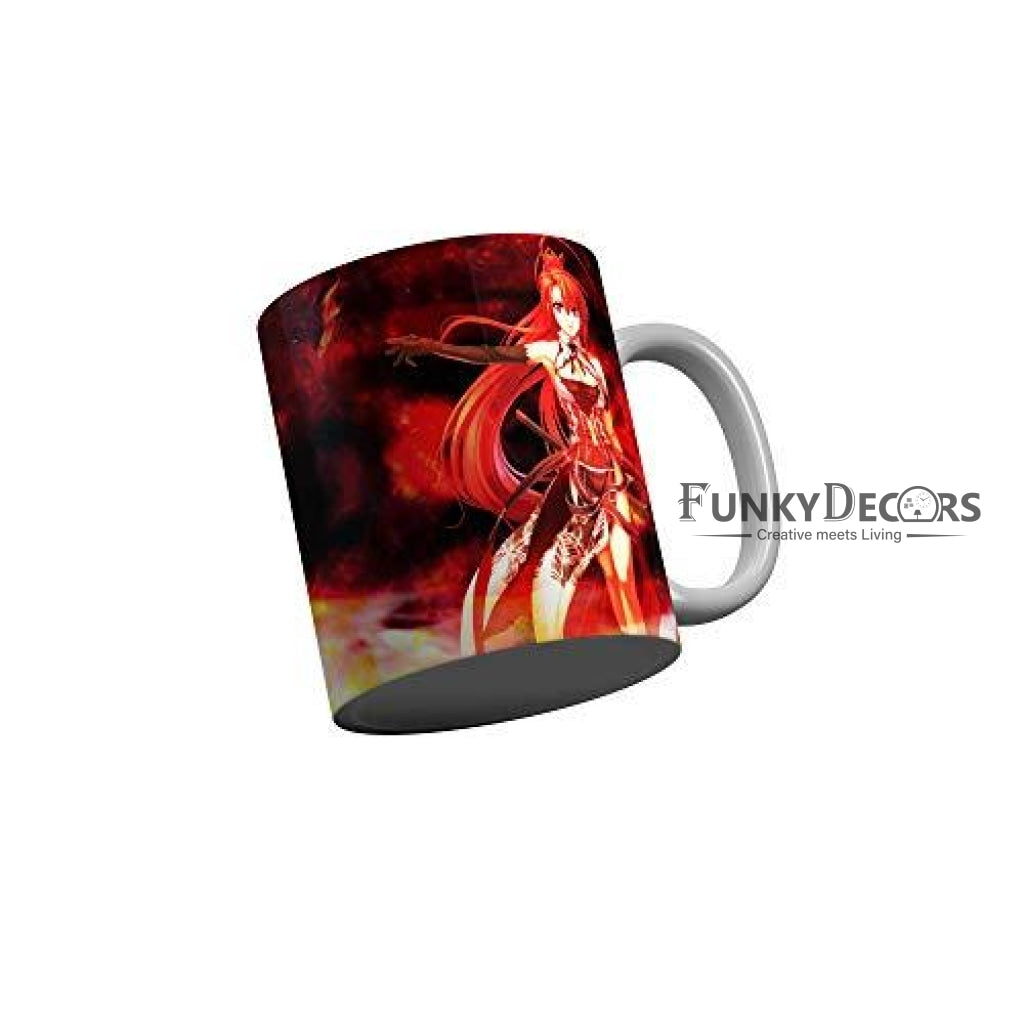 Funkydecors Anime Girl Gothic Cat Ceramic Mug 350 Ml Multicolor Mugs