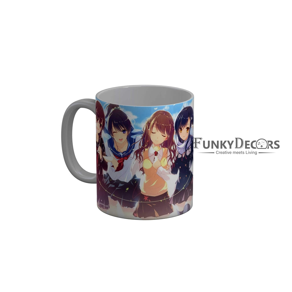 Funkydecors Anime Girl Gothic Cat Ceramic Mug 350 Ml Multicolor Mugs
