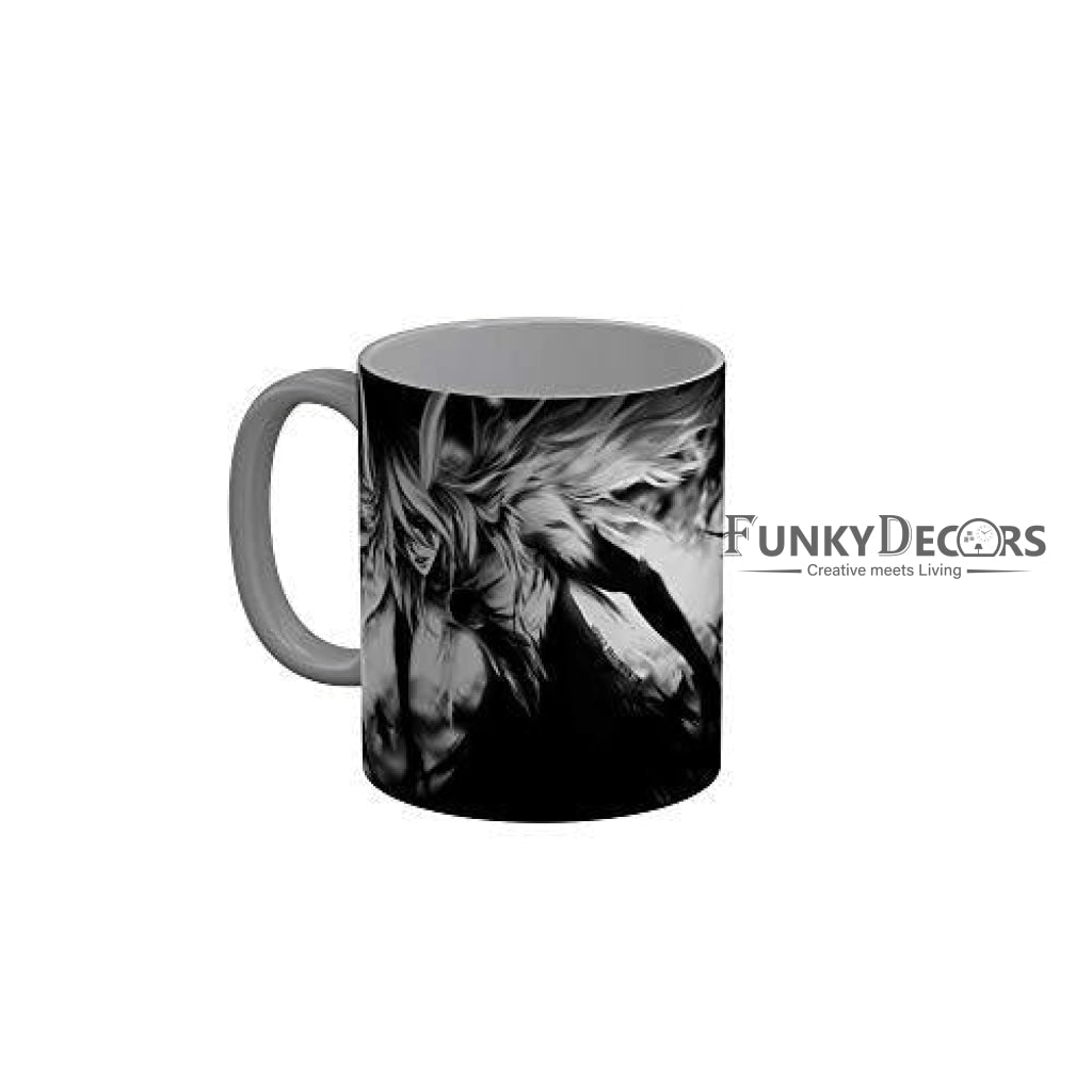 Funkydecors Anime Girl Gothic Cat Ceramic Mug 350 Ml Multicolor Mugs