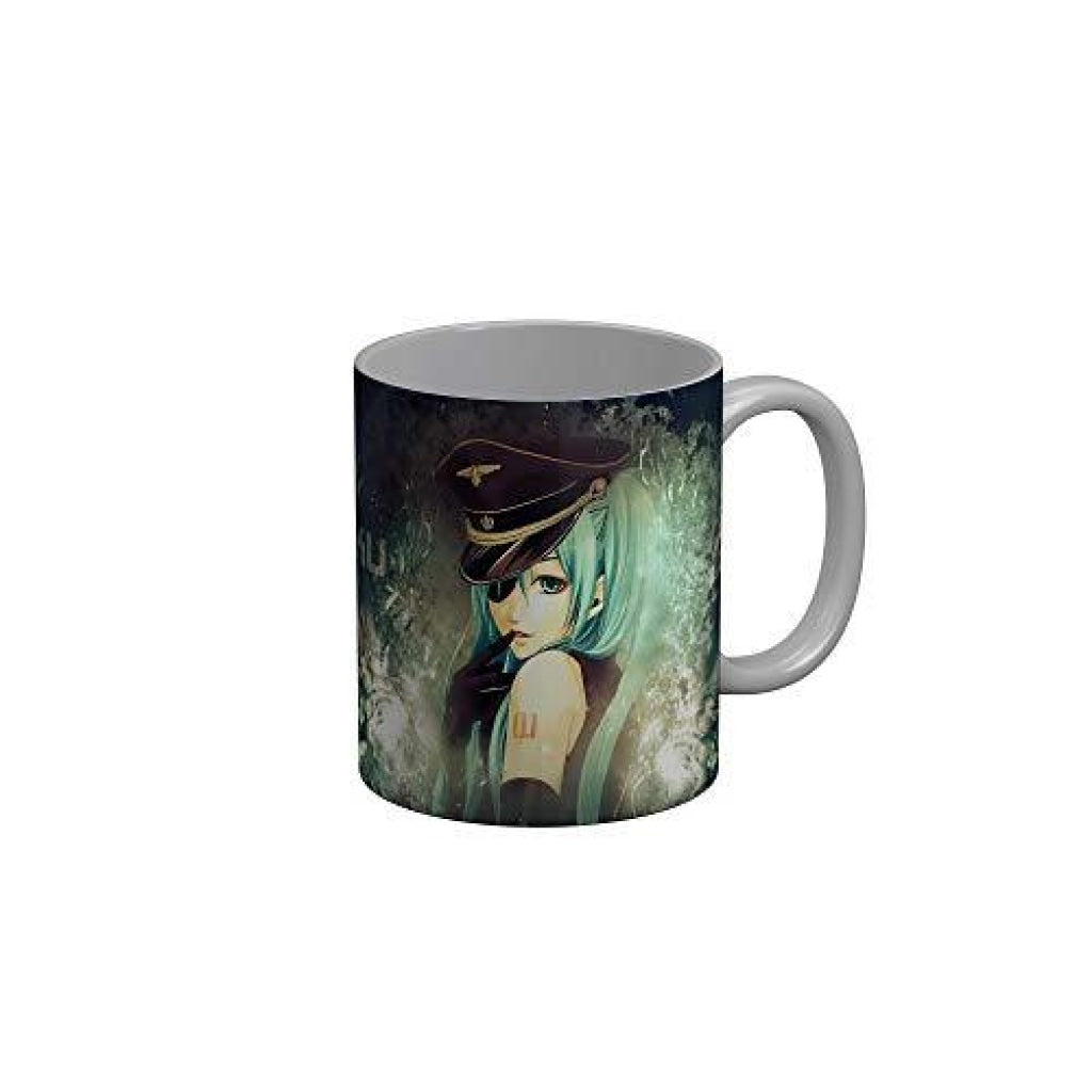 Funkydecors Anime Girl Gothic Cat Ceramic Mug 350 Ml Multicolor Mugs