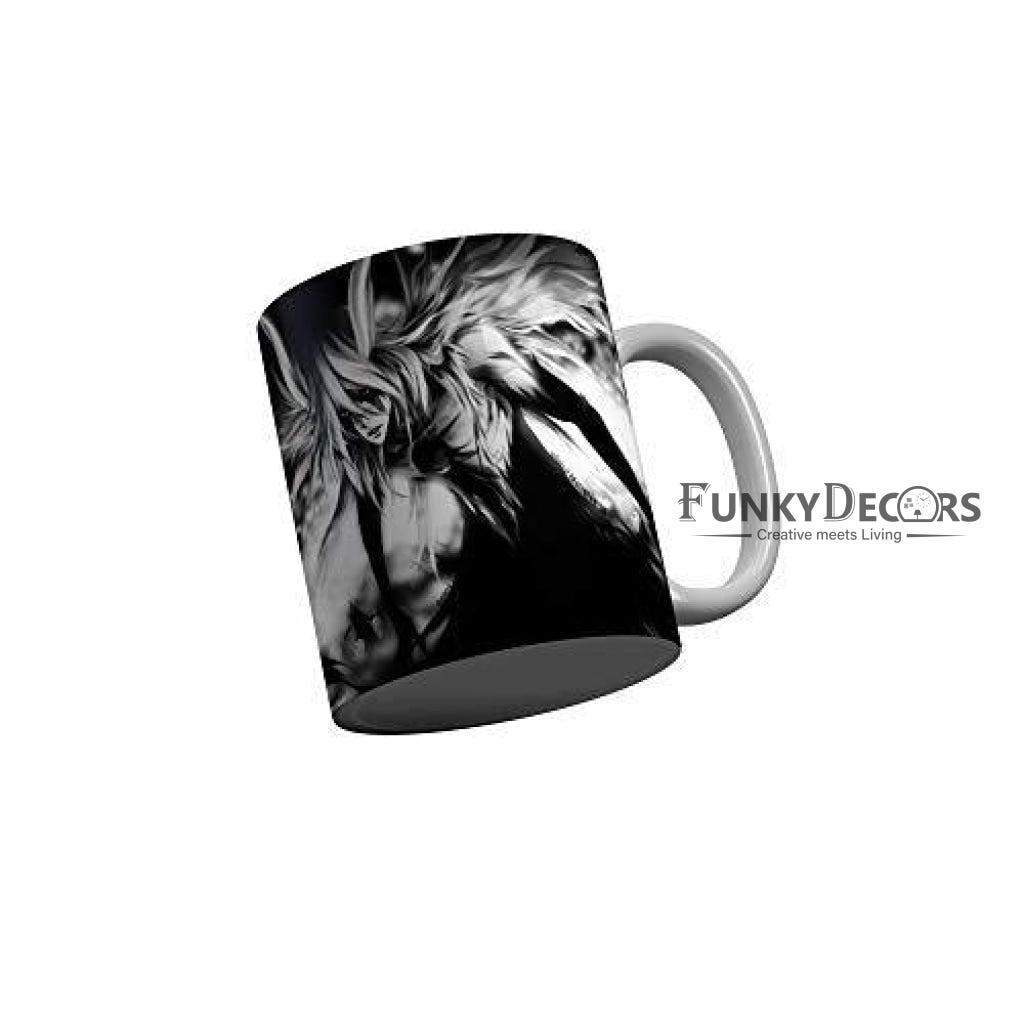Funkydecors Anime Girl Gothic Cat Ceramic Mug 350 Ml Multicolor Mugs