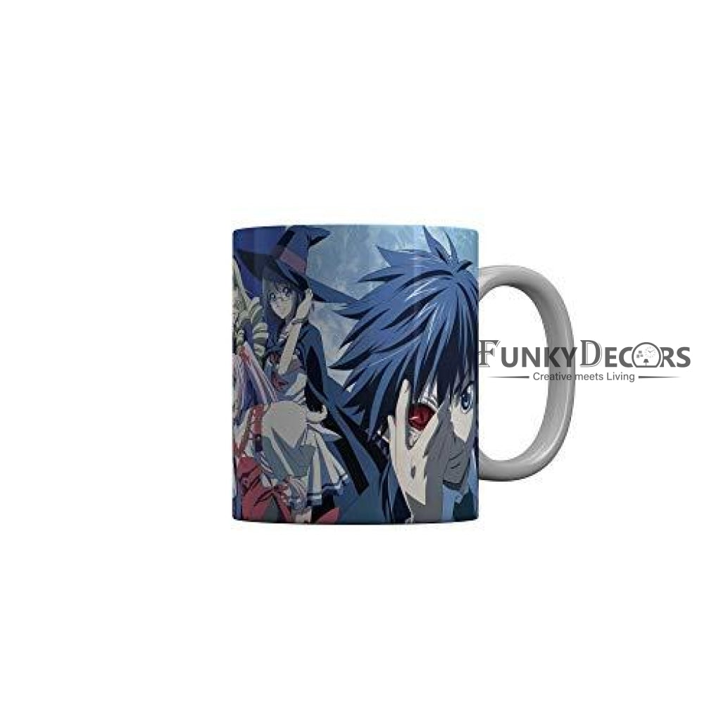 Funkydecors Anime Girl Gothic Cat Ceramic Mug 350 Ml Multicolor Mugs