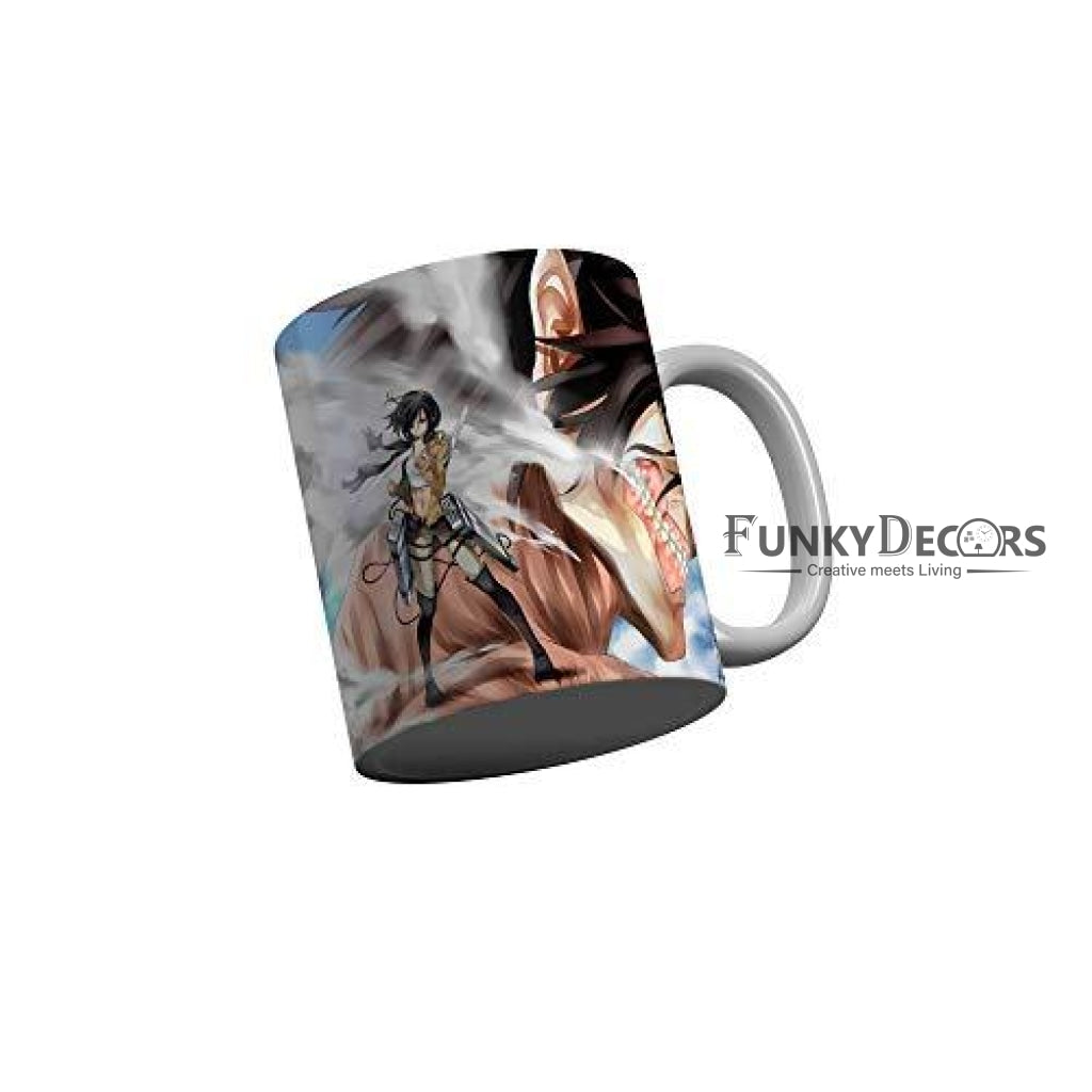 Funkydecors Anime Girl Gothic Cat Ceramic Mug 350 Ml Multicolor Mugs