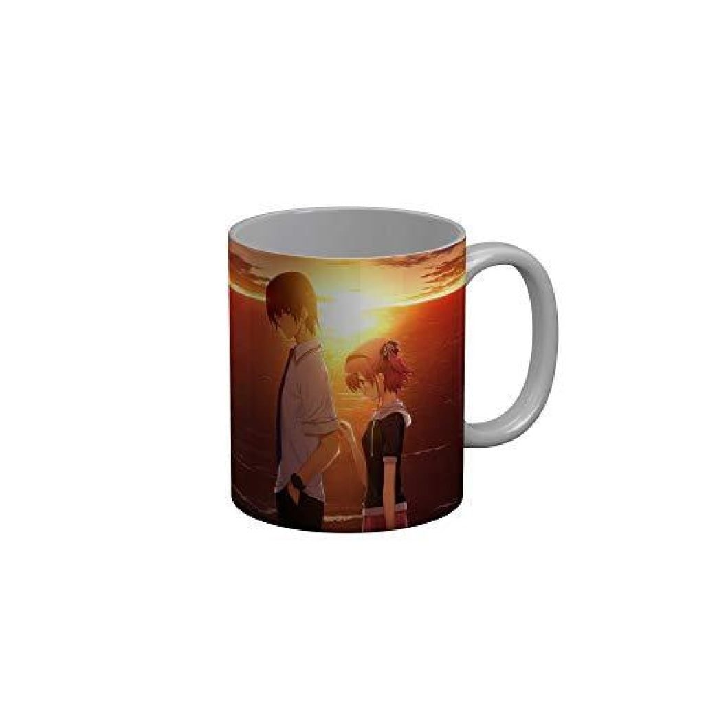 Funkydecors Anime Girl Gothic Cat Ceramic Mug 350 Ml Multicolor Mugs