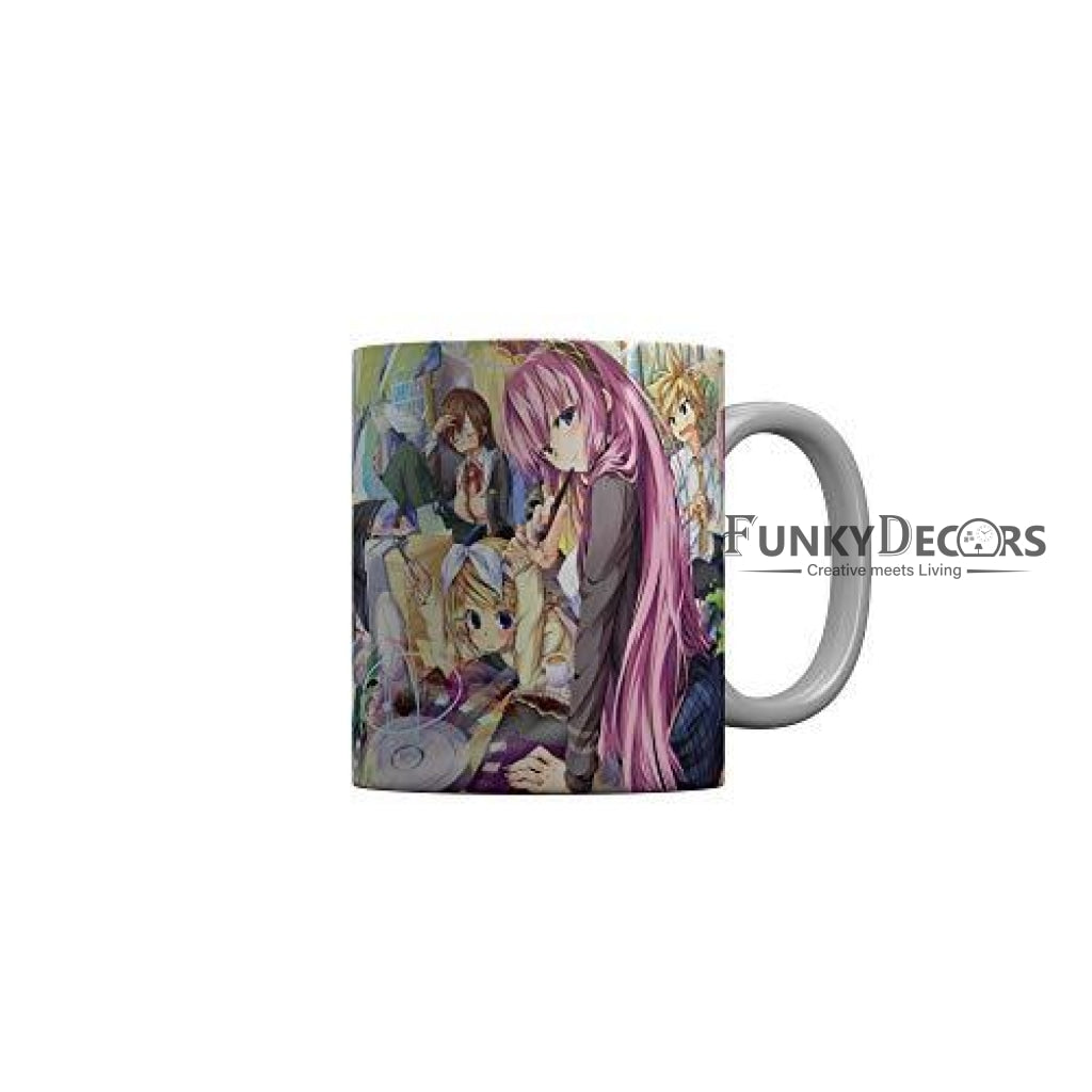 Funkydecors Anime Girl Gothic Cat Ceramic Mug 350 Ml Multicolor Mugs