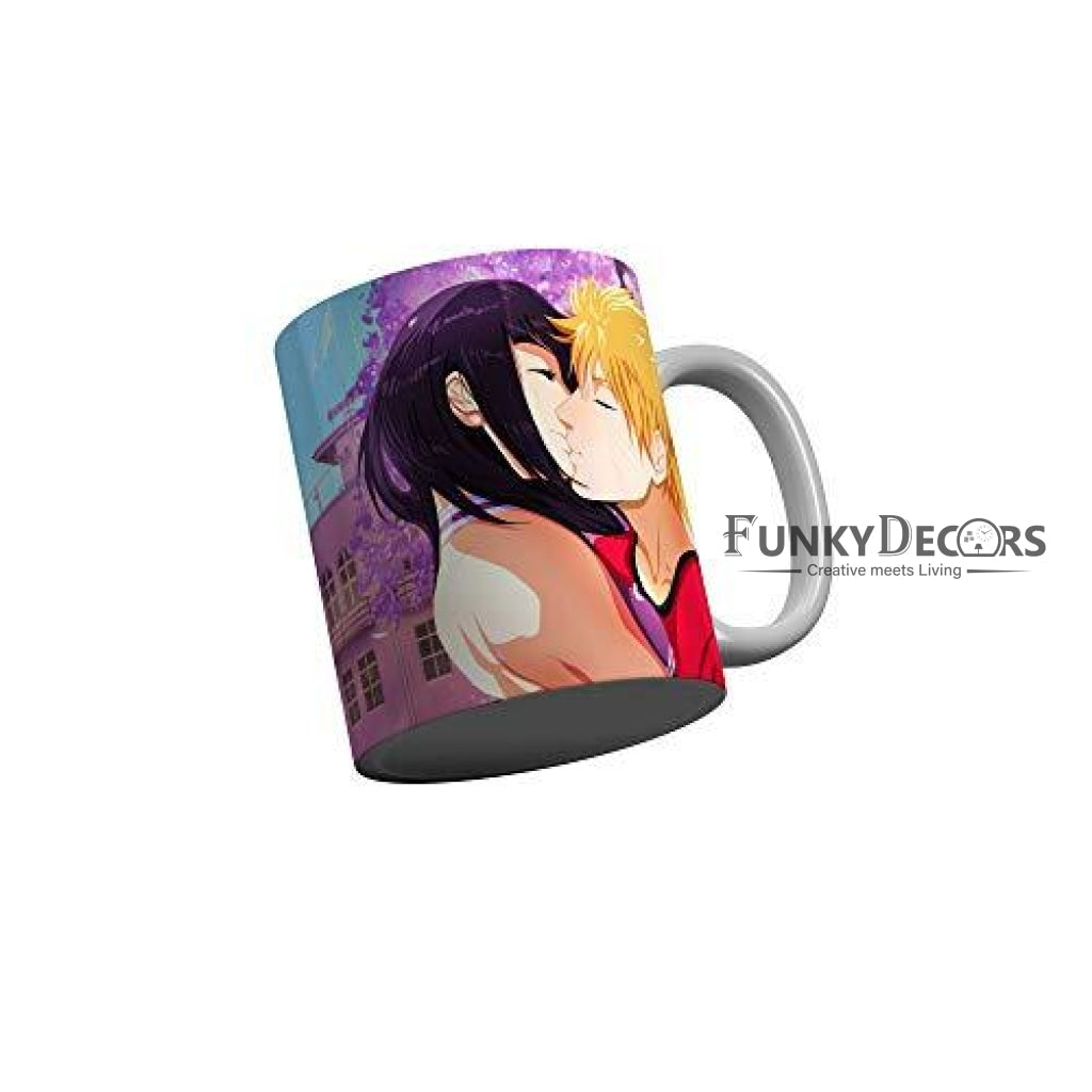 Funkydecors Anime Girl Gothic Cat Ceramic Mug 350 Ml Multicolor Mugs