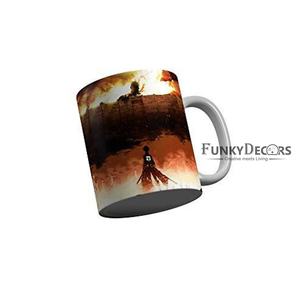 Funkydecors Anime Girl Gothic Cat Ceramic Mug 350 Ml Multicolor Mugs