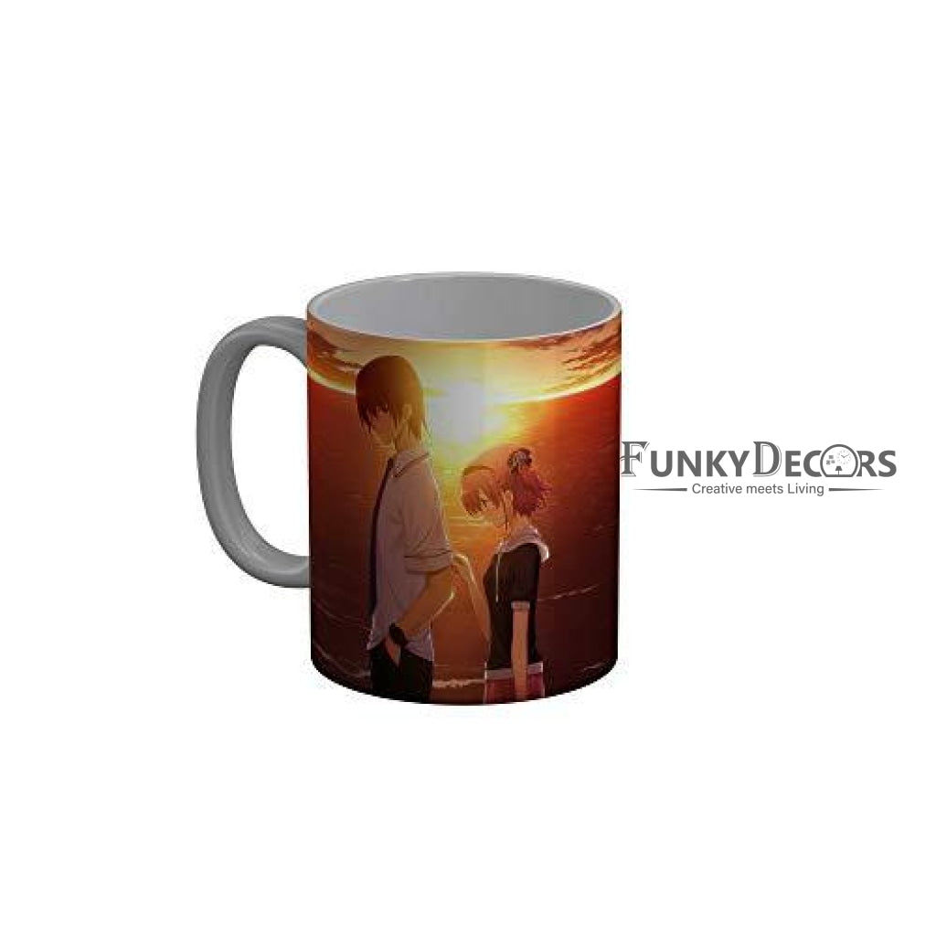 Funkydecors Anime Girl Gothic Cat Ceramic Mug 350 Ml Multicolor Mugs