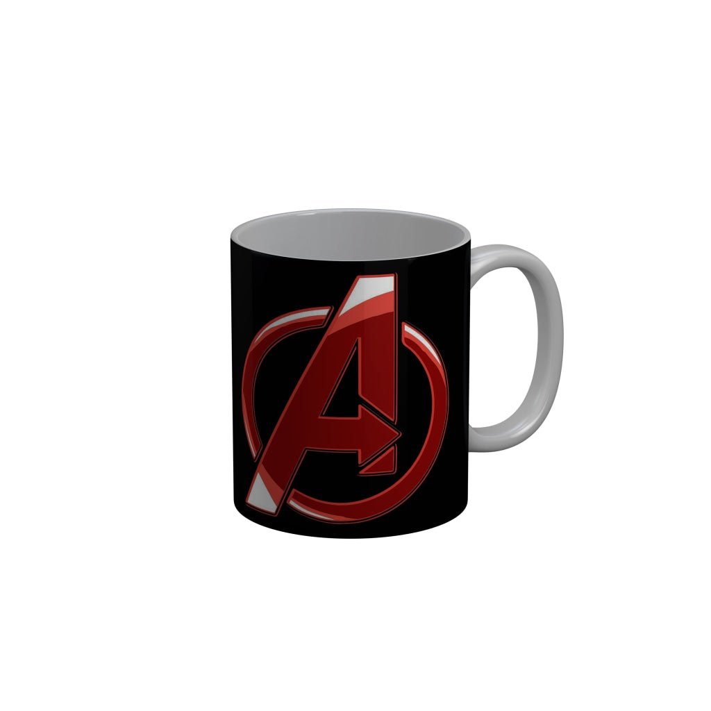 FunkyDecors Avengers Black Ceramic Coffee Mug, 350 ml