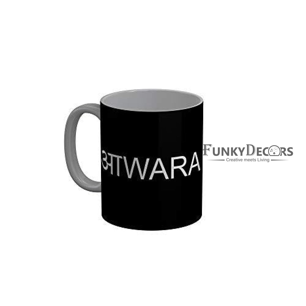 Funkydecors Awara Black Quotes Ceramic Coffee Mug 350 Ml Mugs