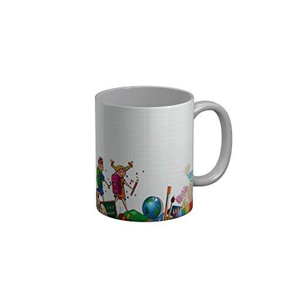 Funkydecors Back To School Childhood Memories Ceramic Mug 350 Ml Multicolor Mugs