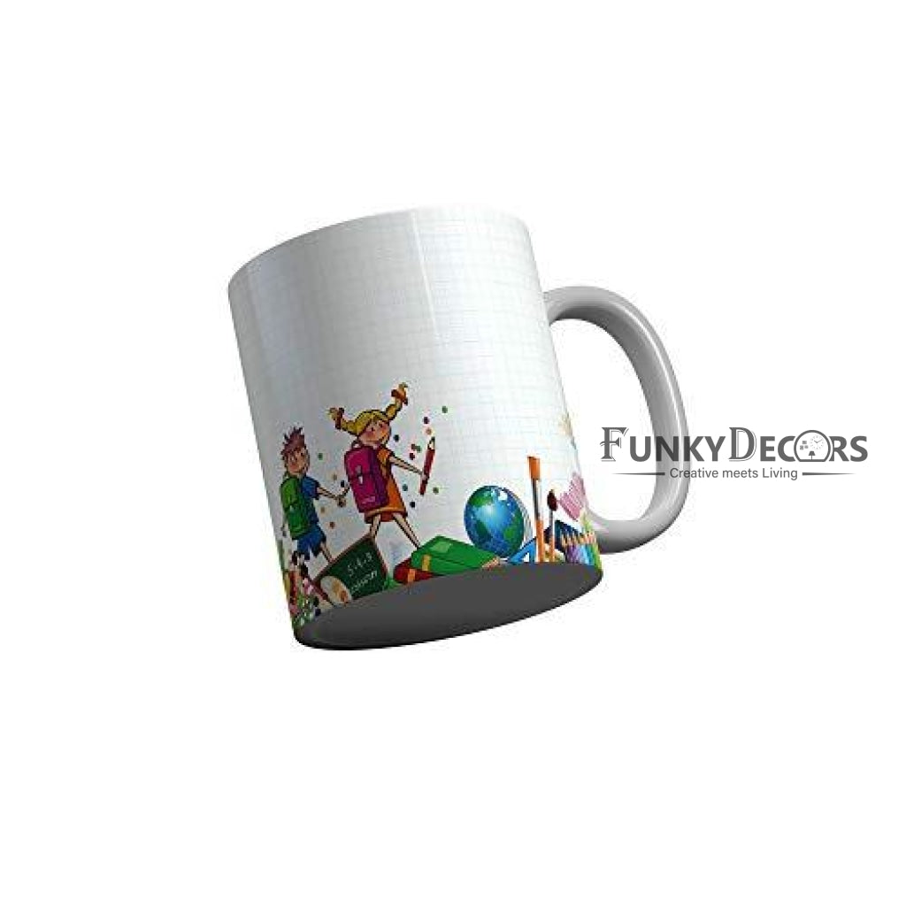 Funkydecors Back To School Childhood Memories Ceramic Mug 350 Ml Multicolor Mugs