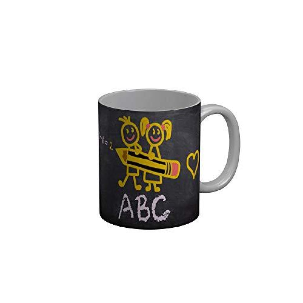 Funkydecors Back To School Childhood Memories Ceramic Mug 350 Ml Multicolor Mugs