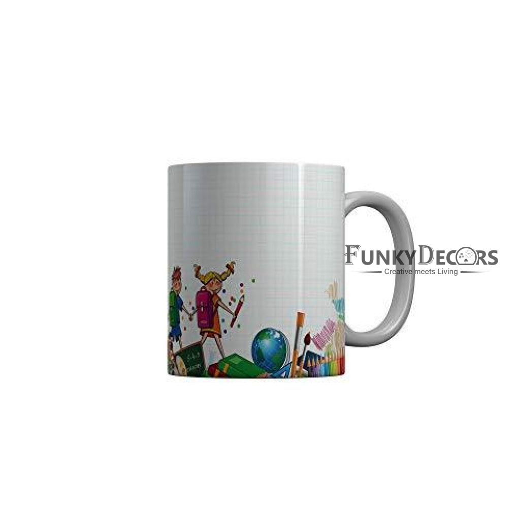 Funkydecors Back To School Childhood Memories Ceramic Mug 350 Ml Multicolor Mugs