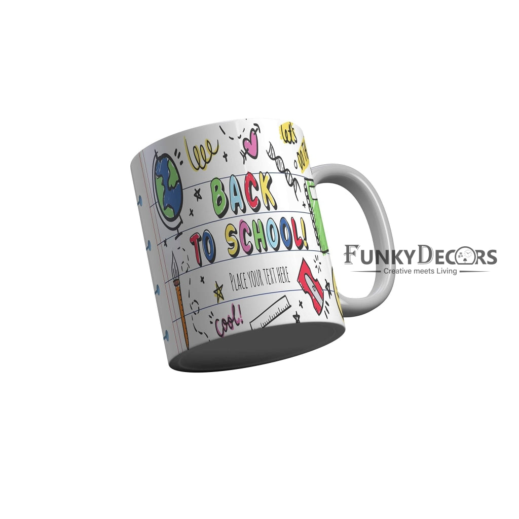 Funkydecors Back To School Childhood Memories Ceramic Mug 350 Ml Multicolor Mugs