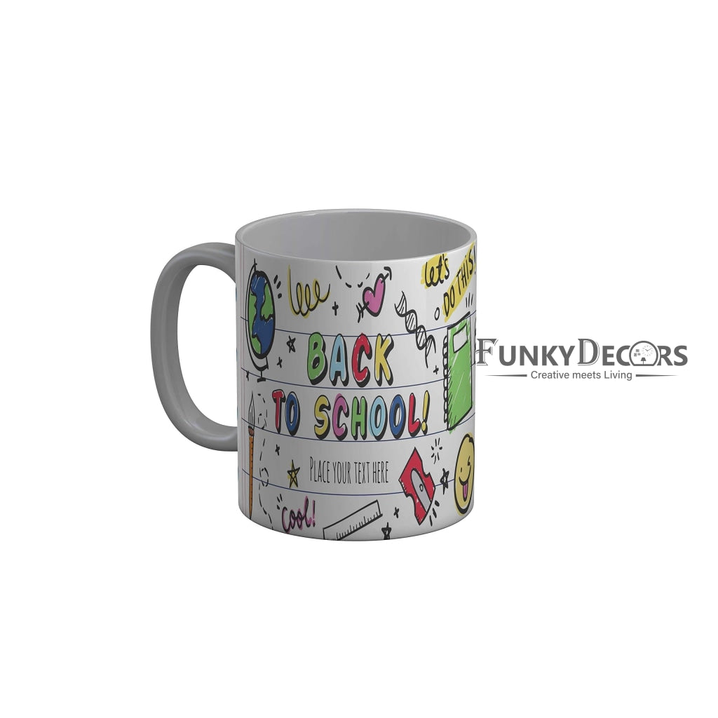 Funkydecors Back To School Childhood Memories Ceramic Mug 350 Ml Multicolor Mugs
