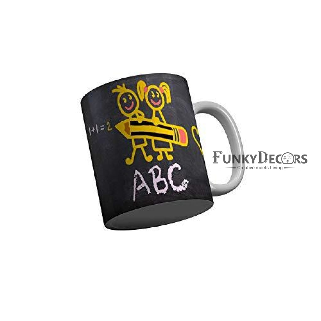 Funkydecors Back To School Childhood Memories Ceramic Mug 350 Ml Multicolor Mugs