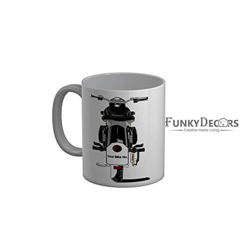 Funkydecors Bike Grey Ceramic Coffee Mug 350 Ml Mugs