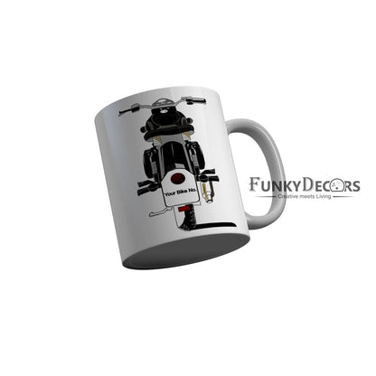 FunkyDecors Bike Grey Ceramic Coffee Mug, 350 ml